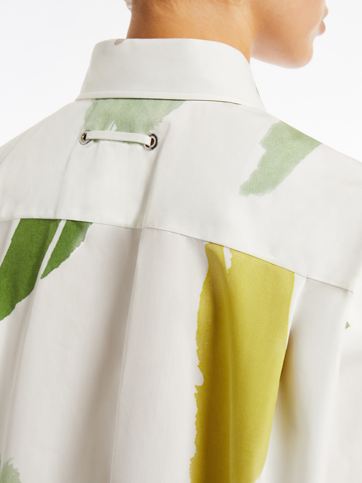 Max Mara Verace Abstract-print Long-sleeve Shirt In White