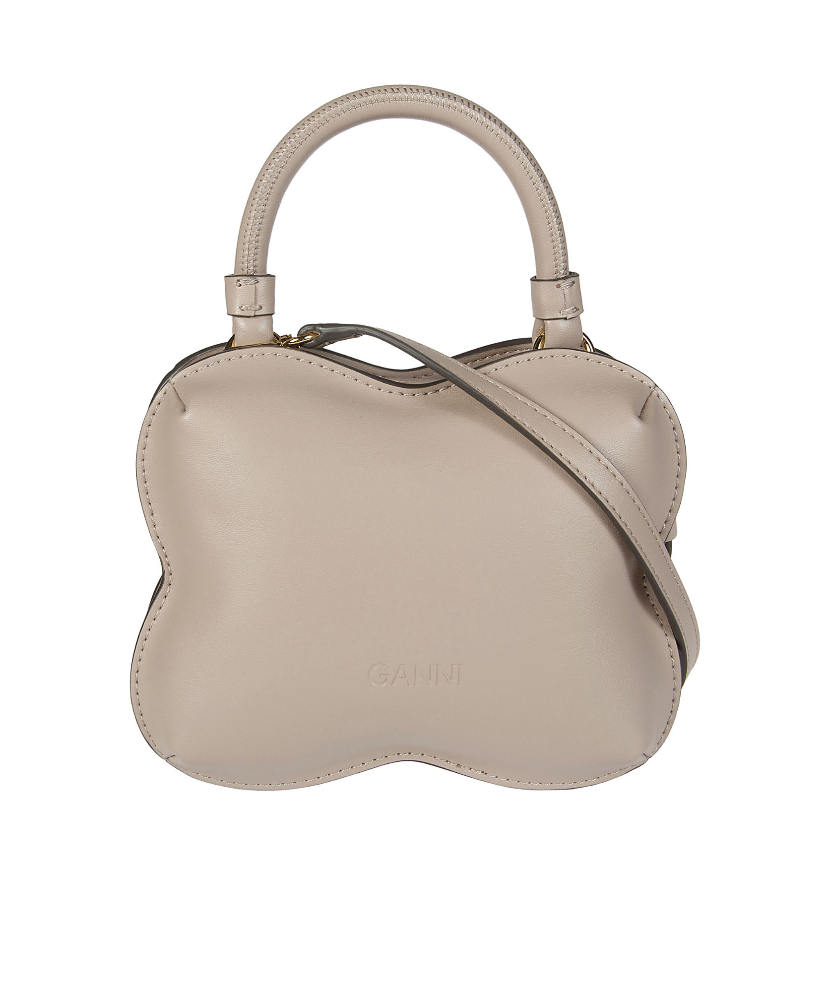 Ganni Pattern Shoulder Bag In Nude
