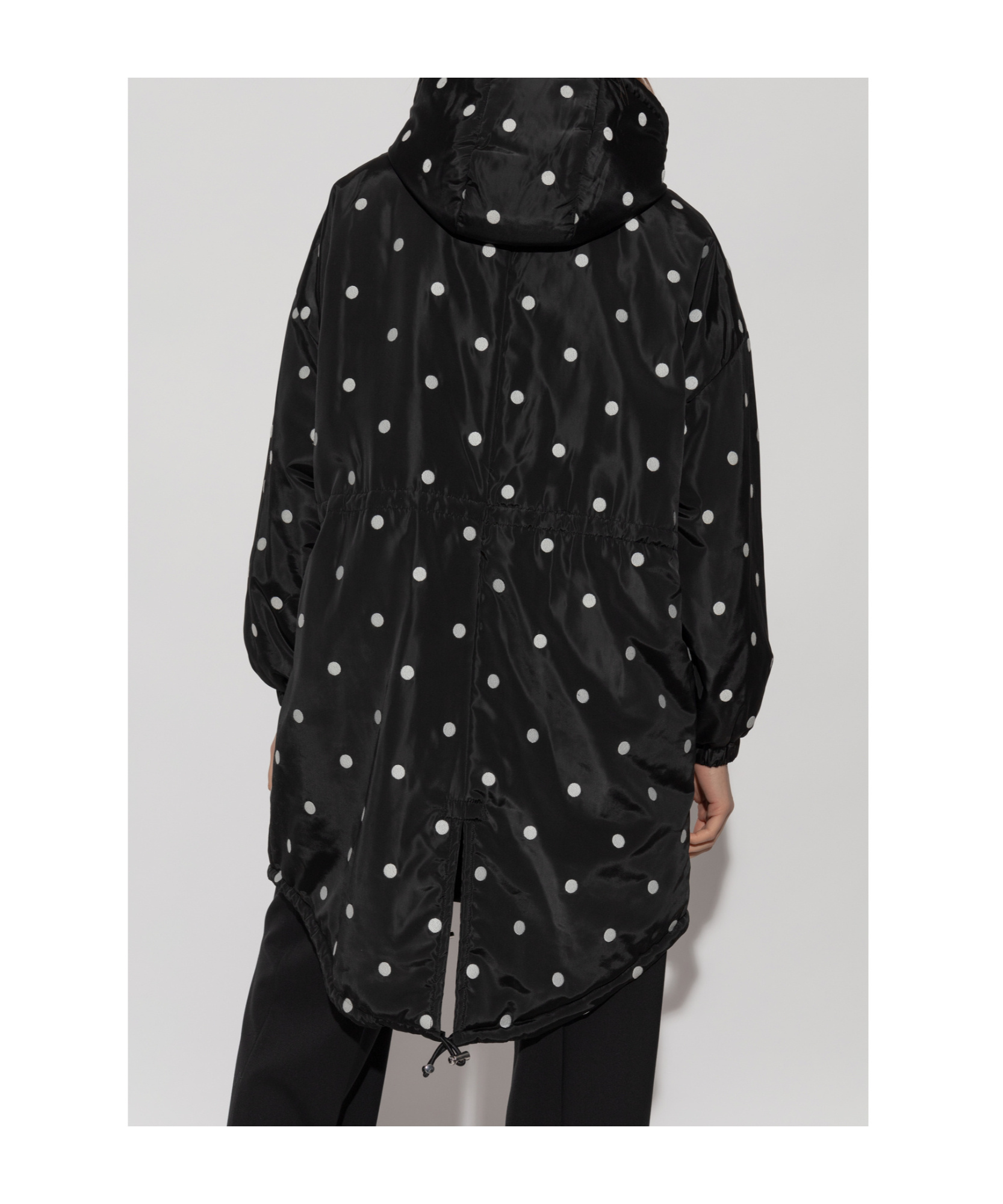 Shop Kate Spade Polka Dot-print Parka Coat In Black