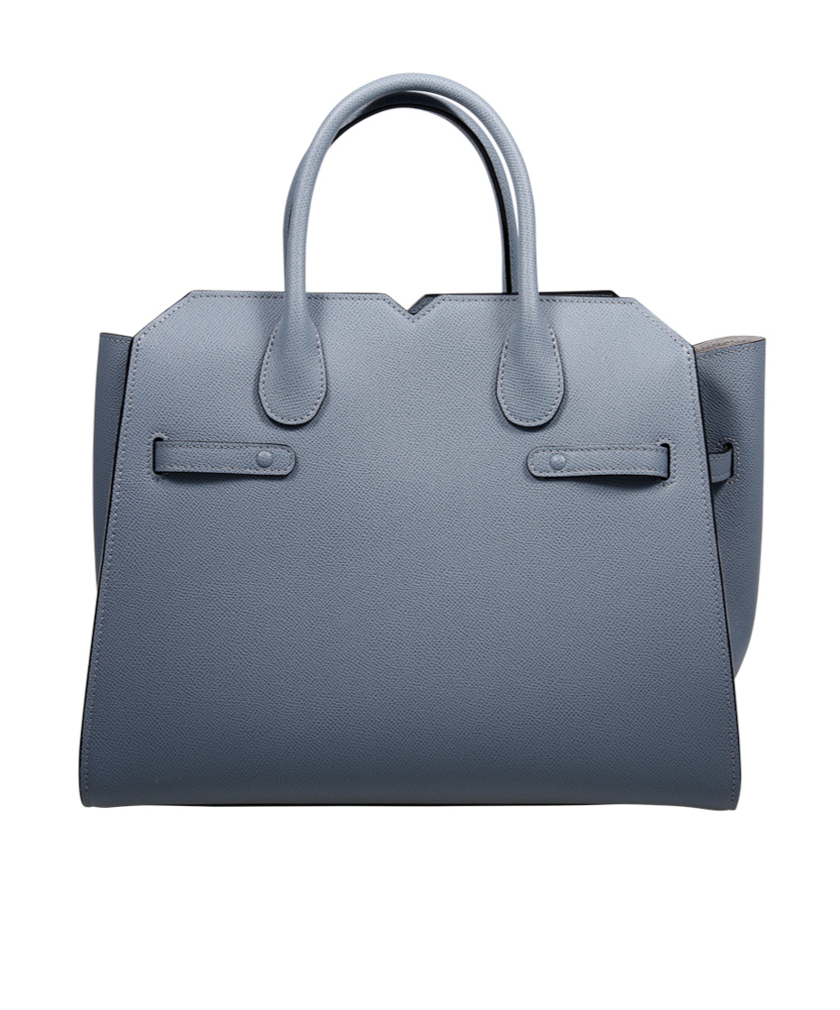 Valextra Milano Medium Dual-handle Shoulder Bag In Gray