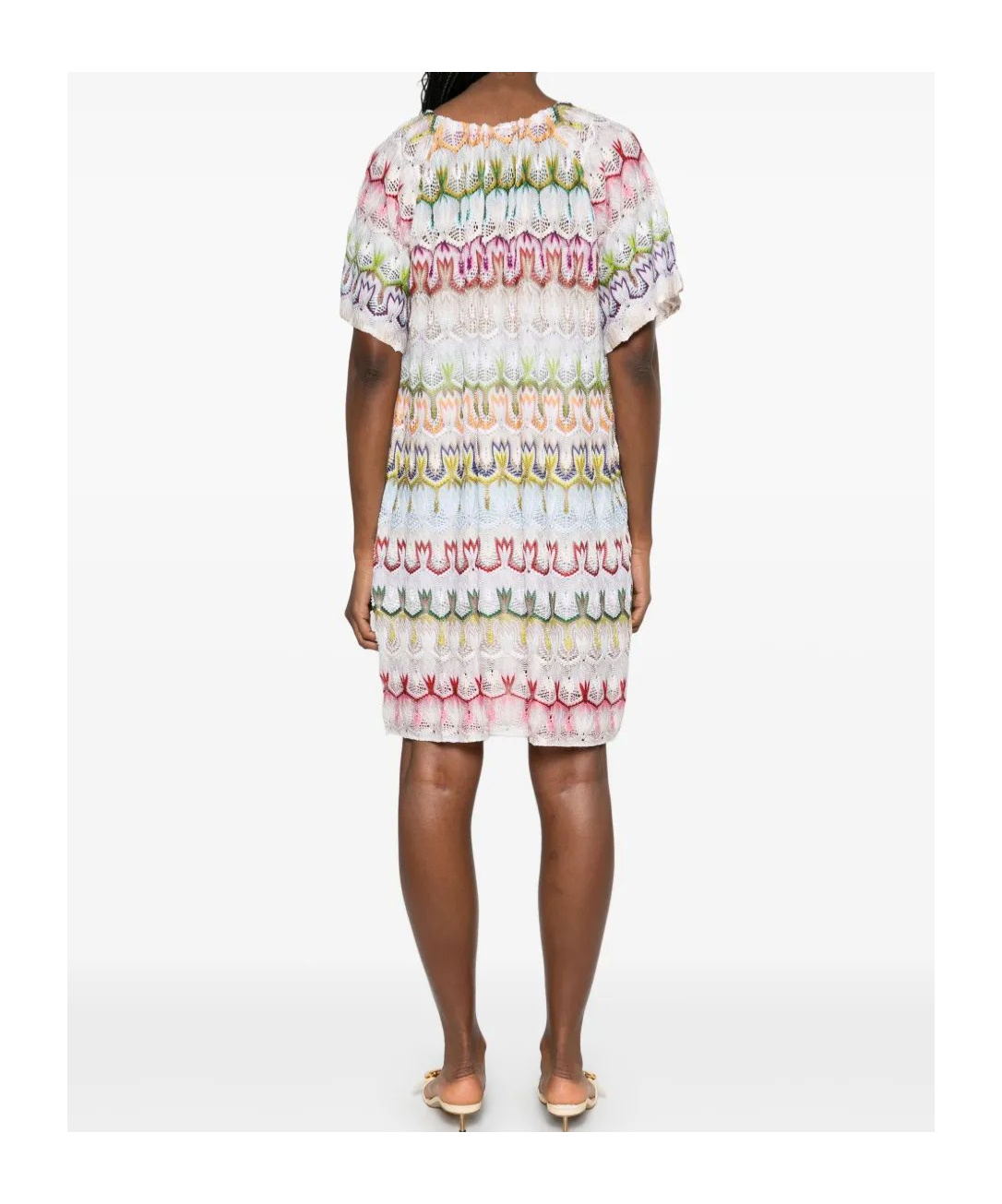 Missoni Kurzes Kleid Mit V-ausschnitt Aus Spitze In White