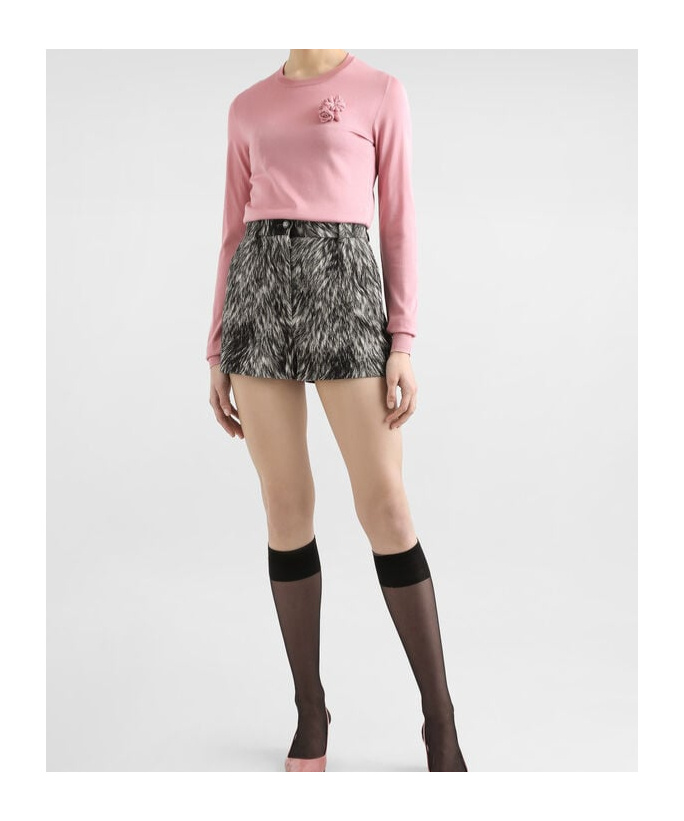 Dolce & Gabbana Round-collar Long-sleeve Hoodie In Pink