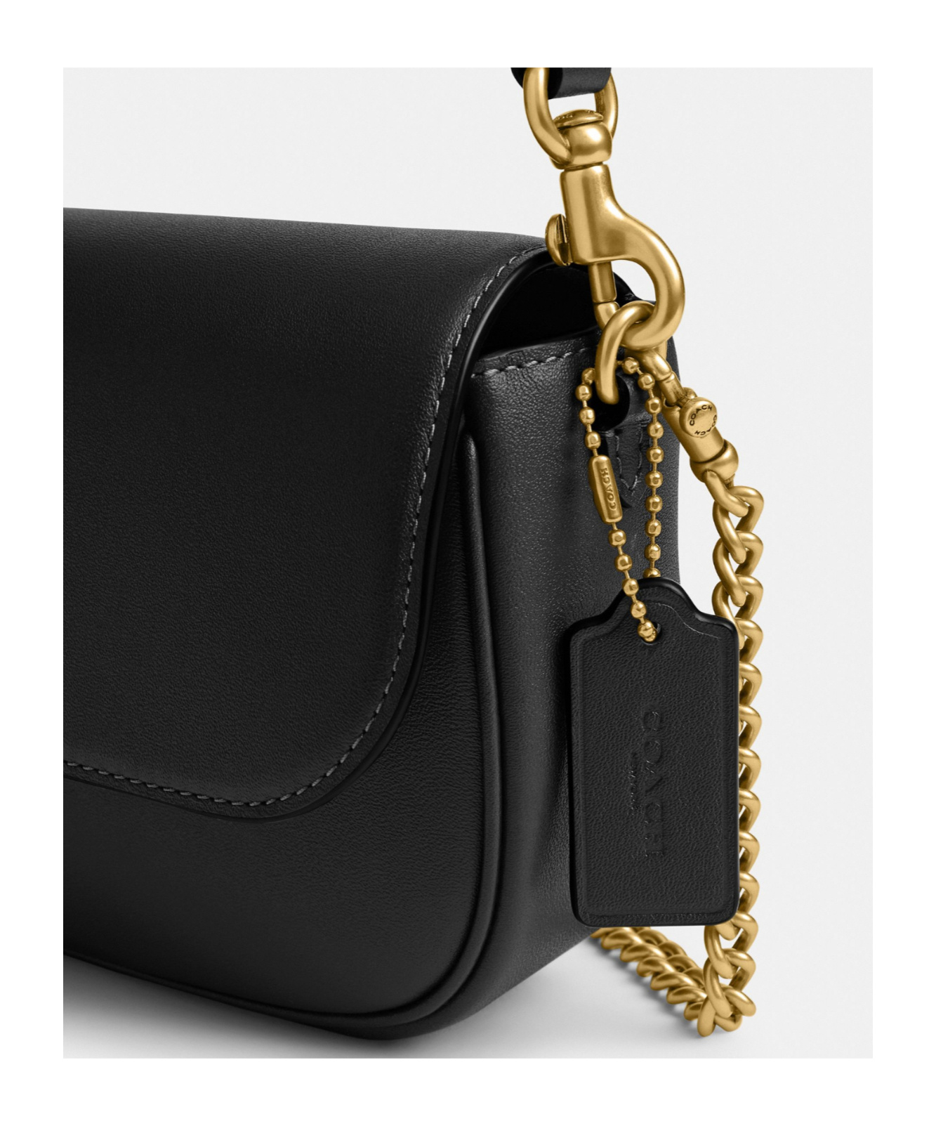 Coach Brook Flap Chain Bag In Black