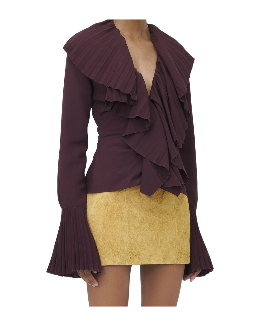 Alexander Mcqueen Pleated Shirt In Black