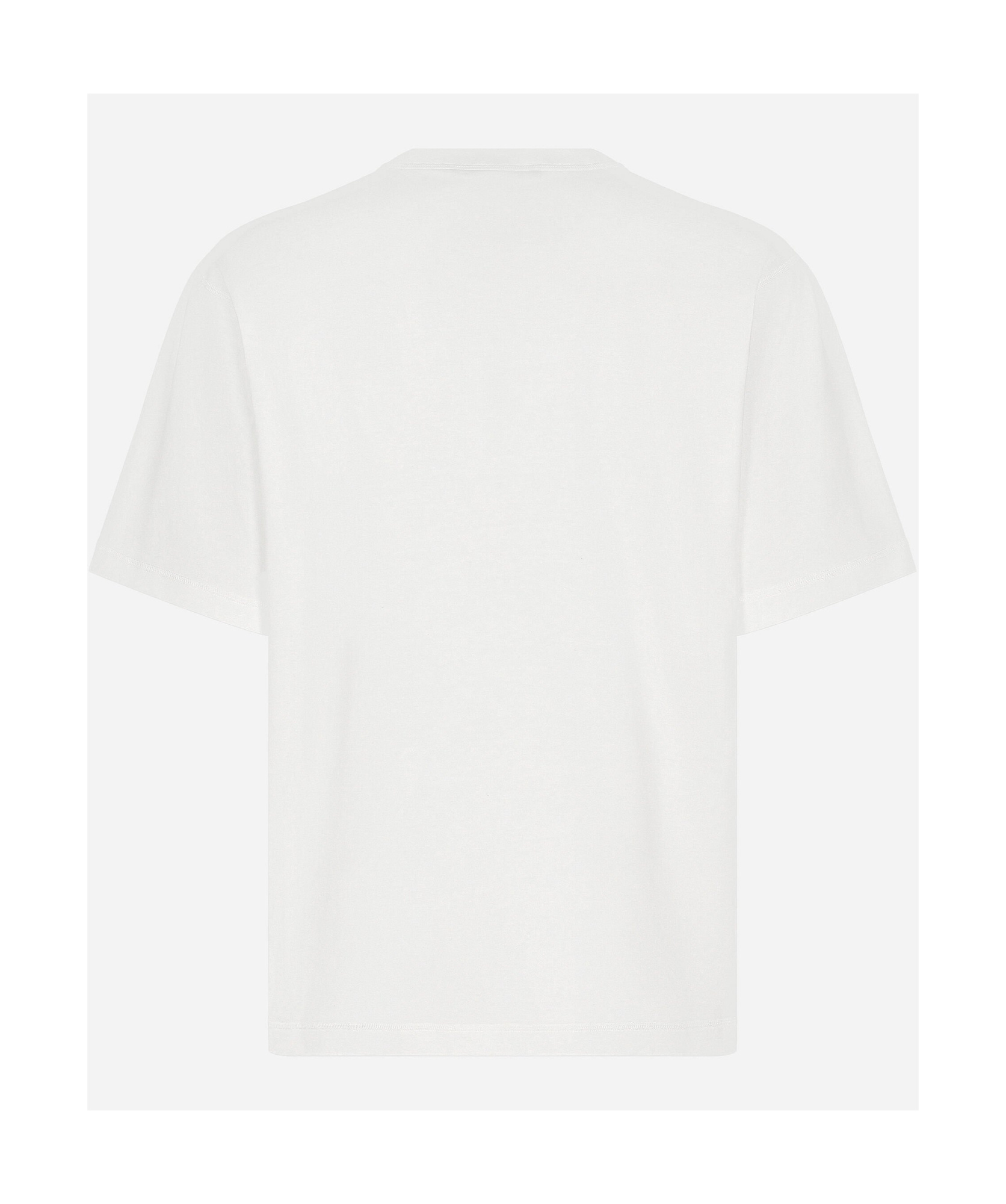 Dolce & Gabbana White T-shirt With Crew Neck And Printed Dg Logo On The Chest In White