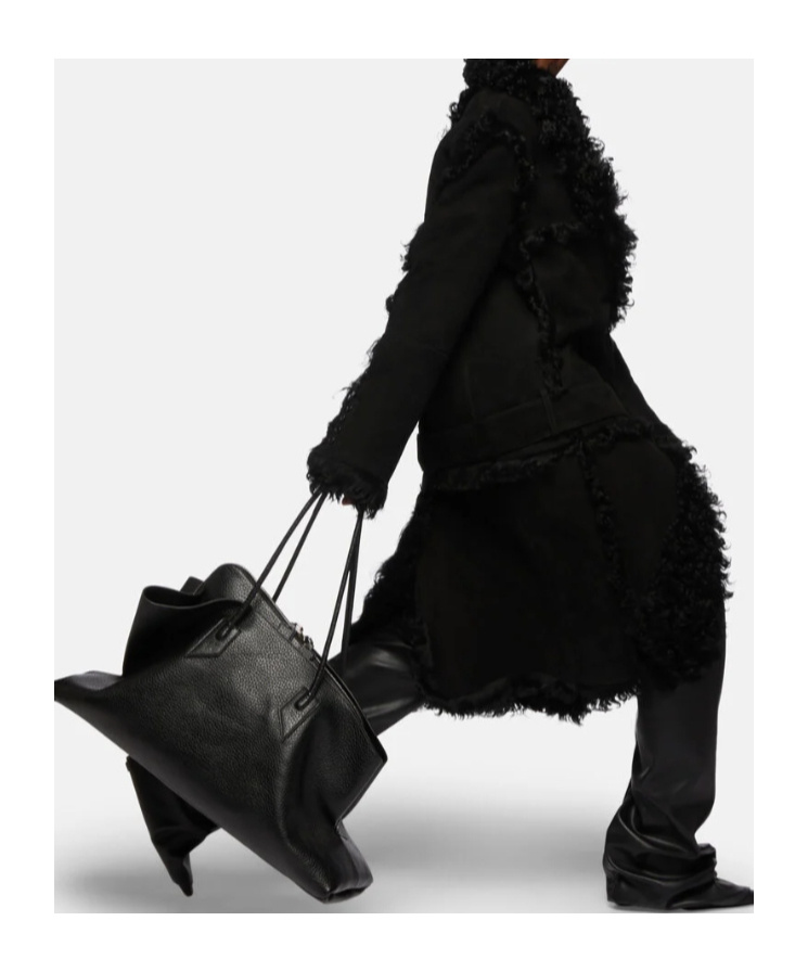 Attico Black Long Coat In Black