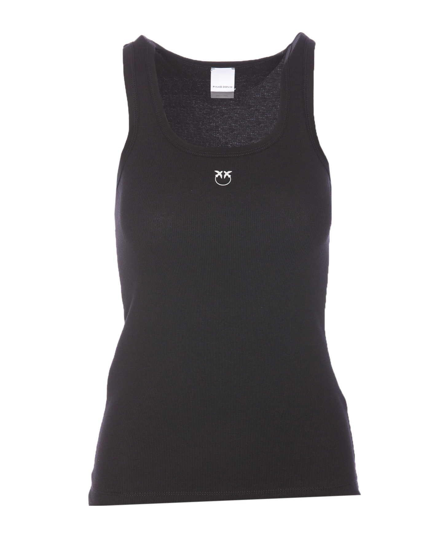 Shop Pinko Love Birds-motif Tank Top In Black