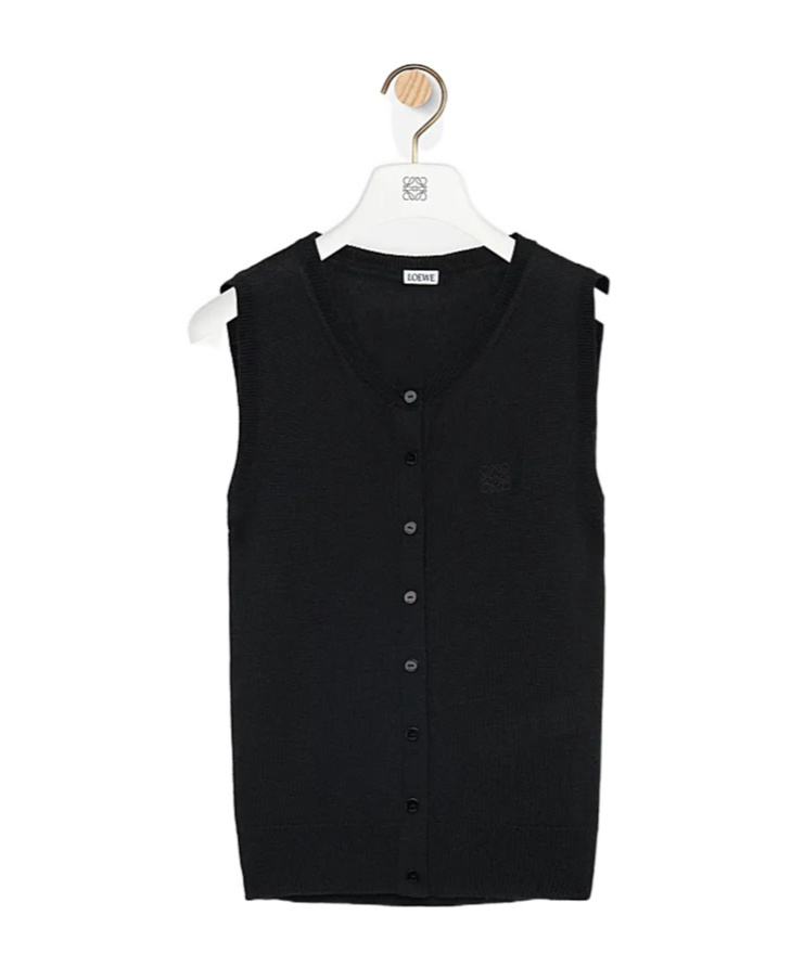 Loewe Vest In Cashmere And Silk In Black