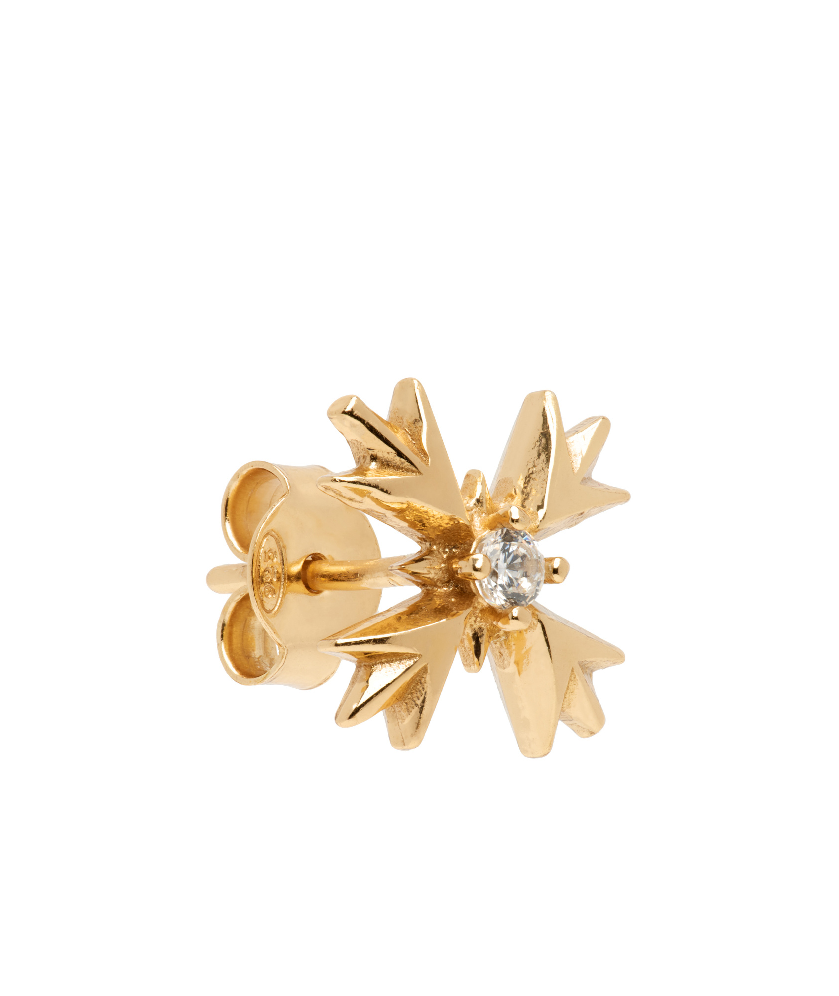 Emanuele Bicocchi Crest Crystal Single Earring In Yellow