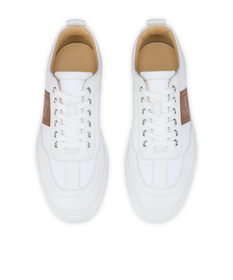 Christian Louboutin Retero Leather And Canvas Sneakers
