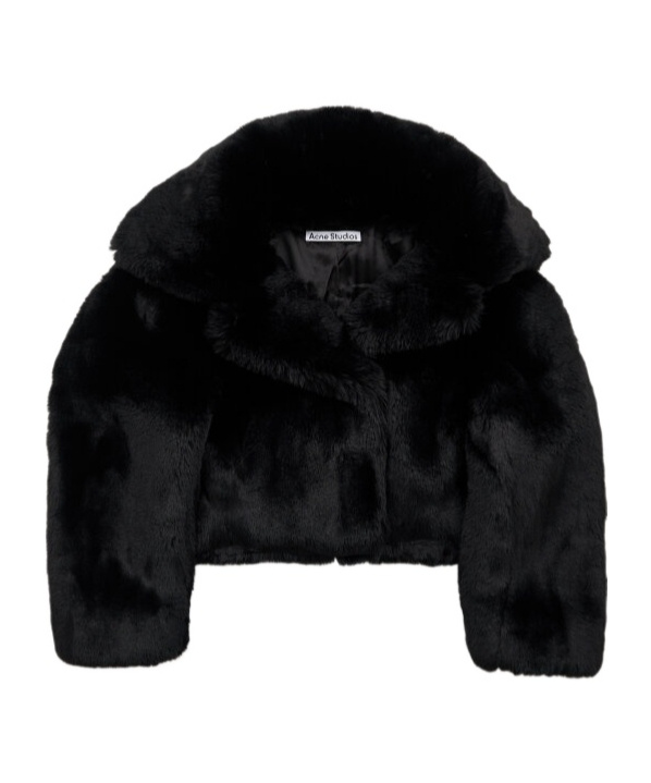 Acne Studios Long-sleeved Imitation Leather Grass In Black