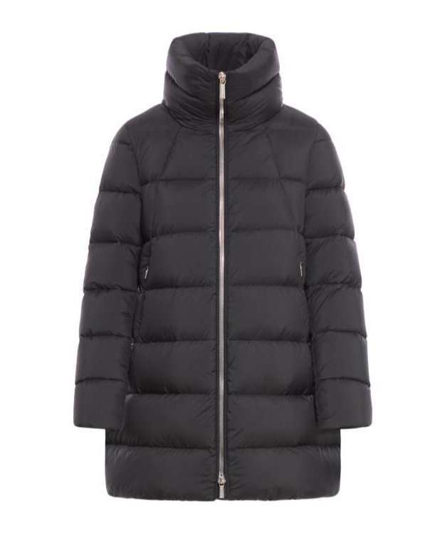 Moorer Alana Padded High-neck Coat In Black
