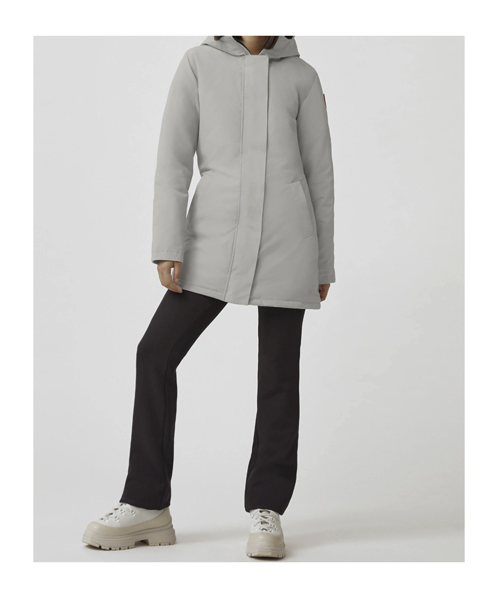 Shop Canada Goose Logo Down Jacket In Gray