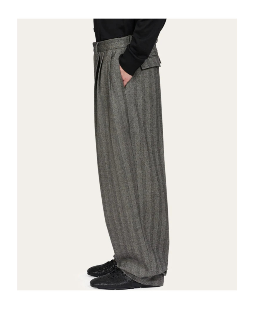 Ferragamo Belt-loops Pleated Trousers In Multi