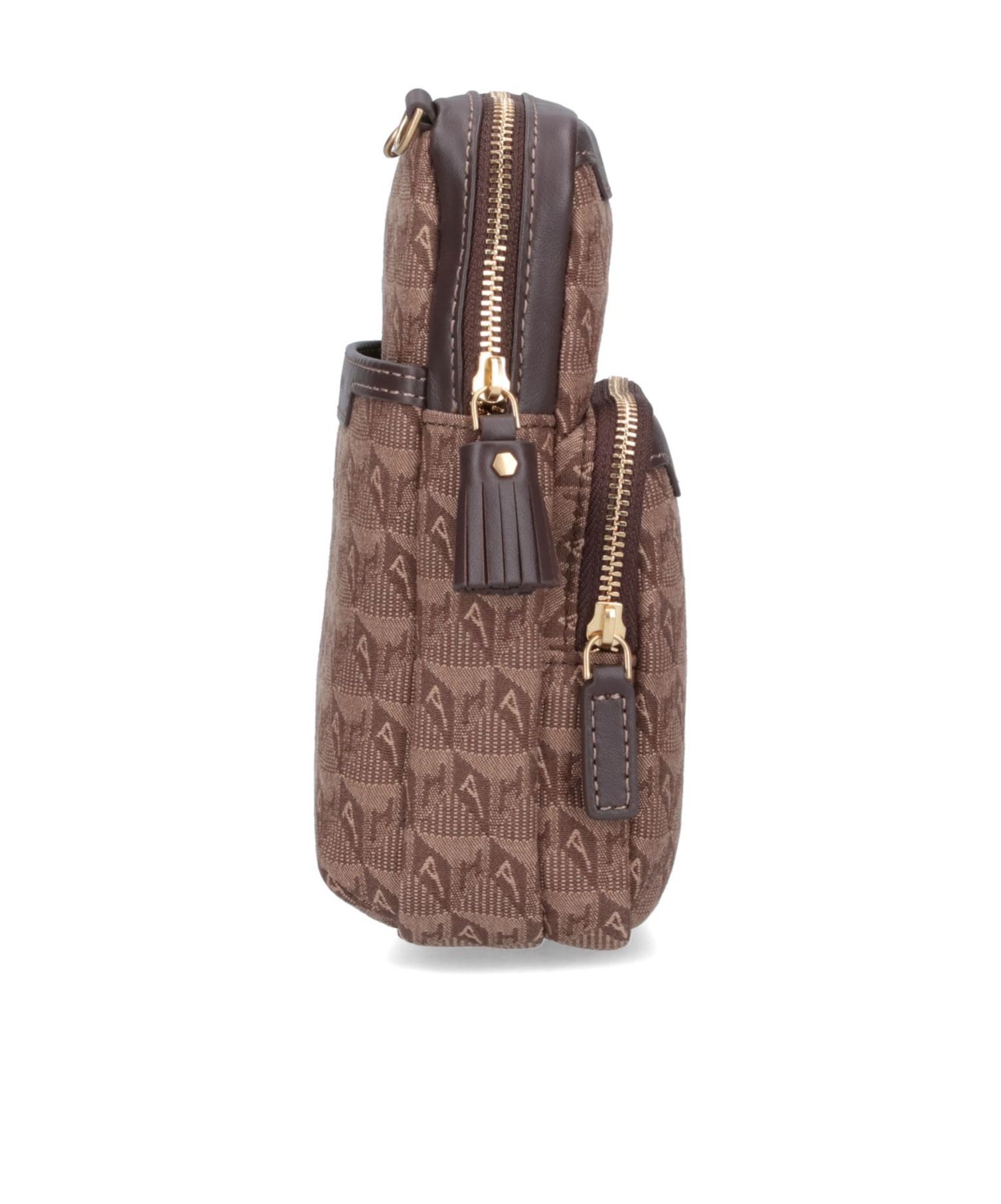 Anya Hindmarch Essentials Monogram-jacquard Crossbody Bag In Brown