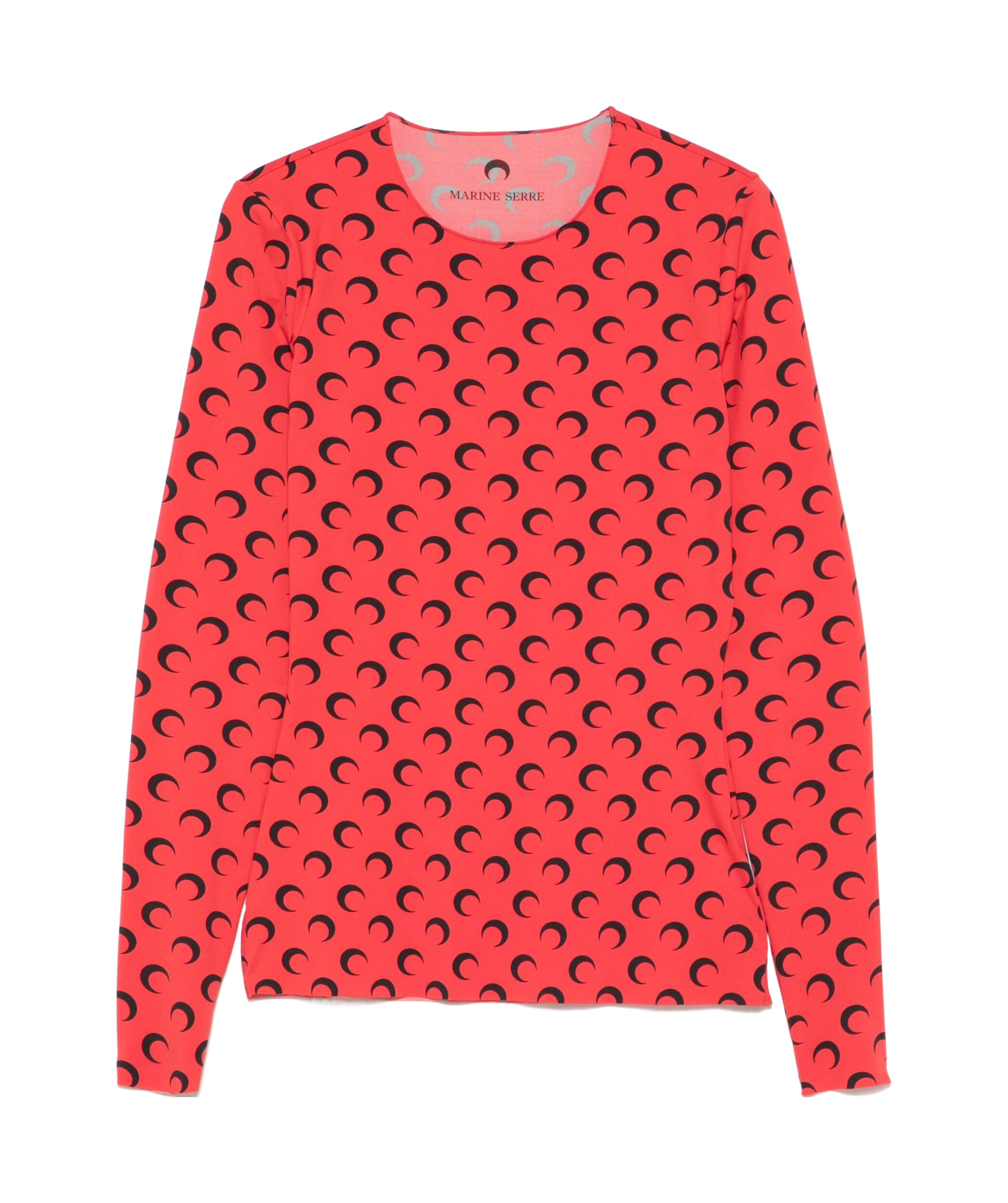 Marine Serre Second Skin Moon Creneck Top In Orange