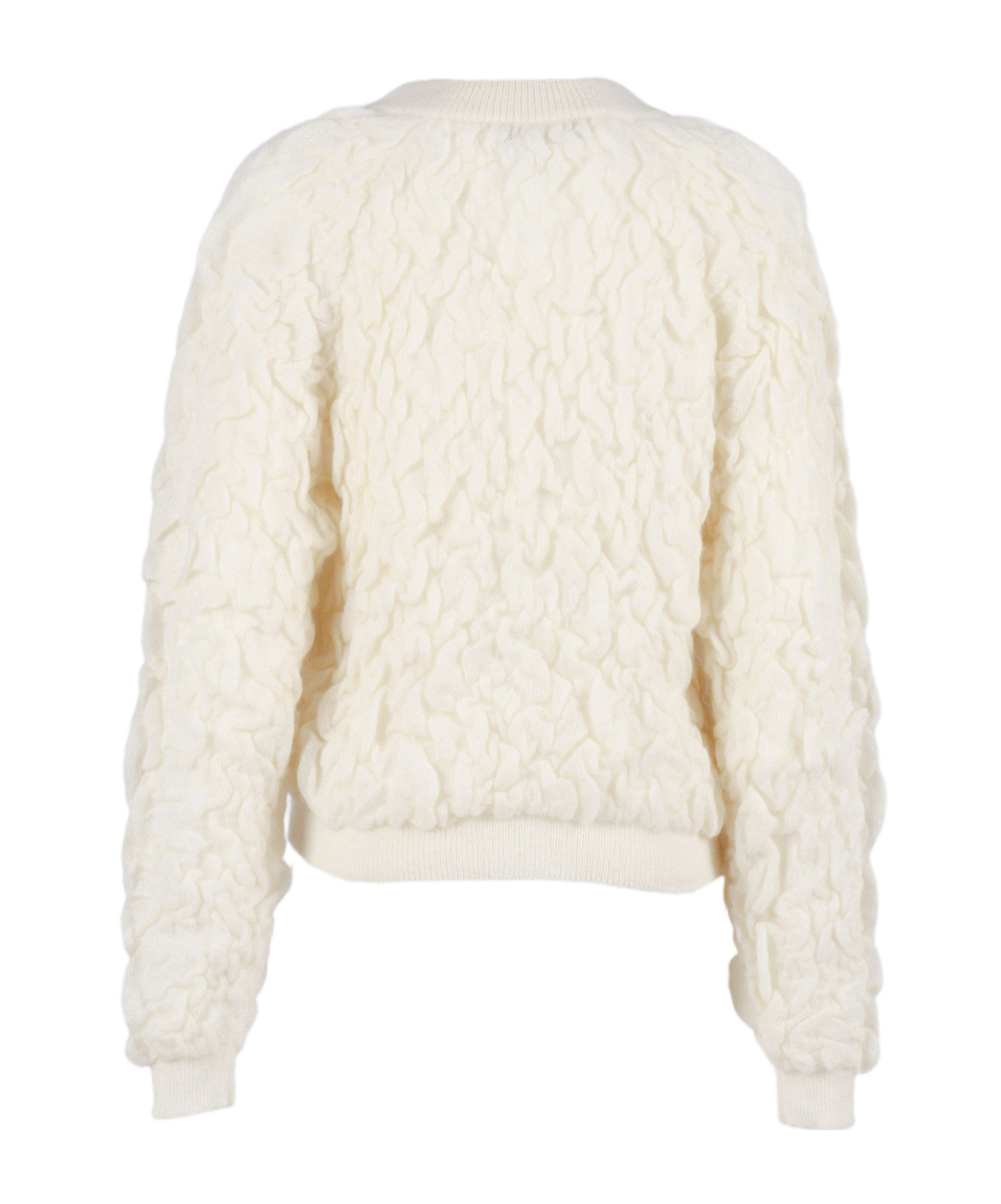 Fabiana Filippi Mohair Bomber Jacket With Embossed Butter-colored Workmanship In White