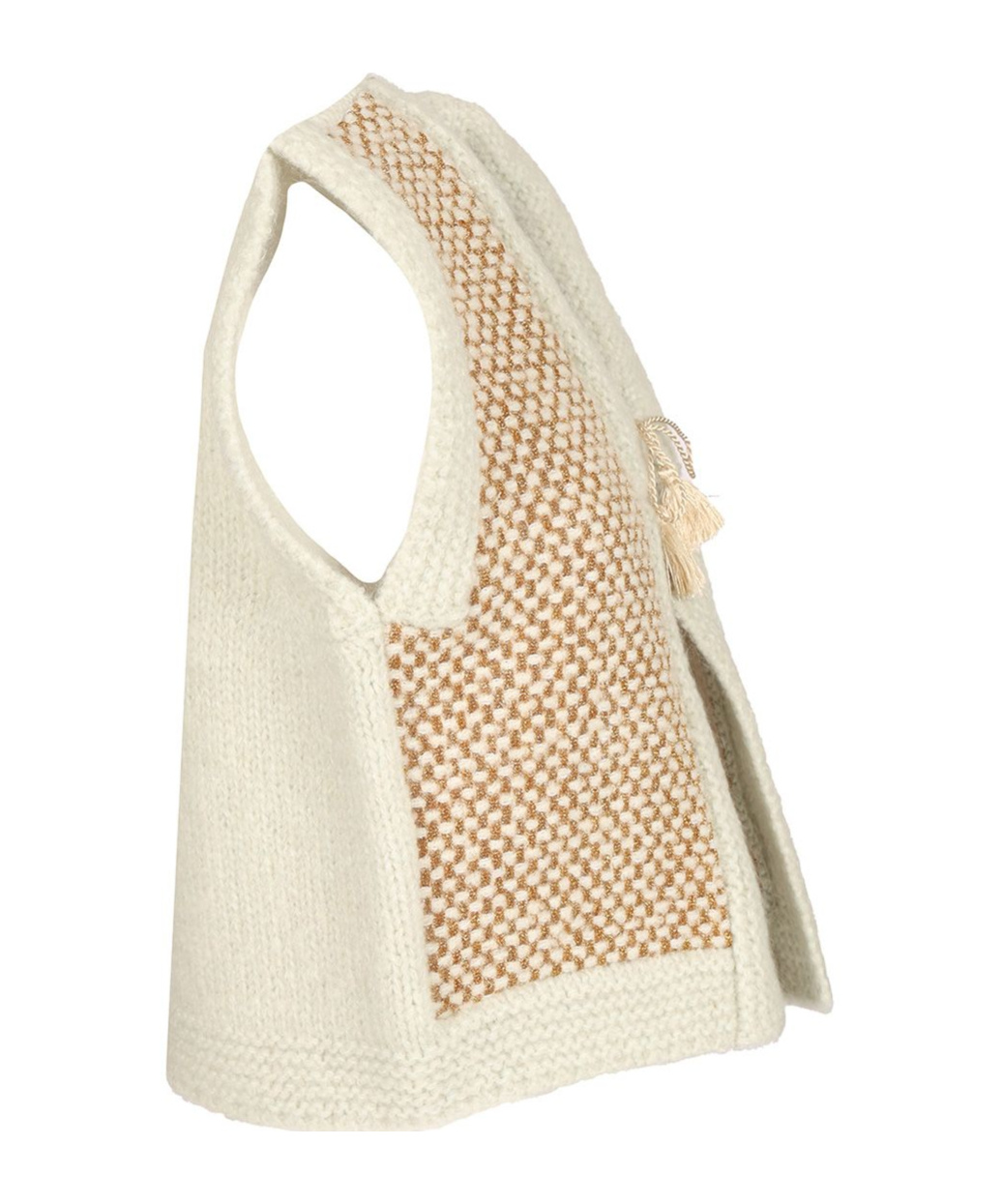 Forte Forte Natte' Tweed And Boucle' Knit Vest In Neutral
