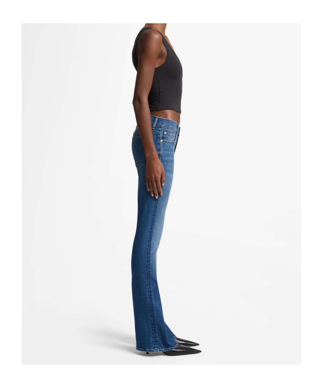 7 For All Mankind Mid Waist Bootcut Jeans In Slim Illusion Denim Clothing In Blue