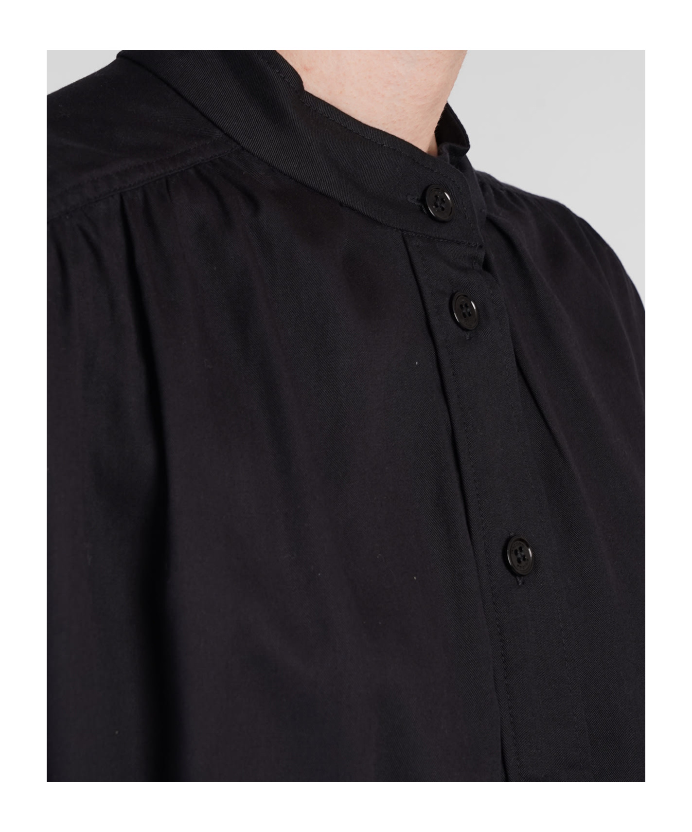 Isabel Marant Étoile Violeta Shirt In Black Wool And Polyester In Black