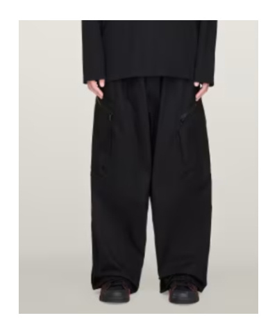 Y-3 Pleated-details Cargo Trousers In Black