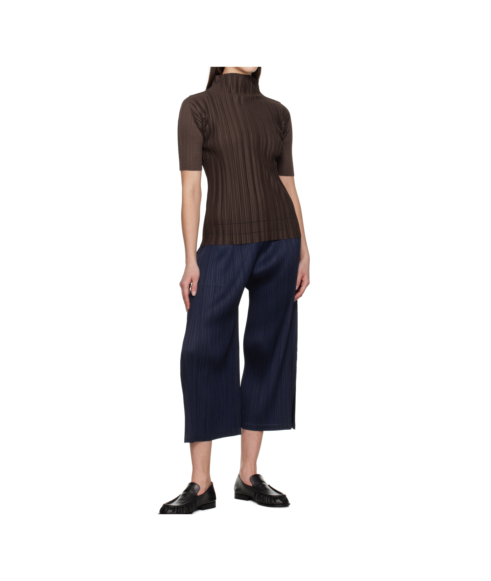 Issey Miyake Turtleneck Sweater In Dark Brown