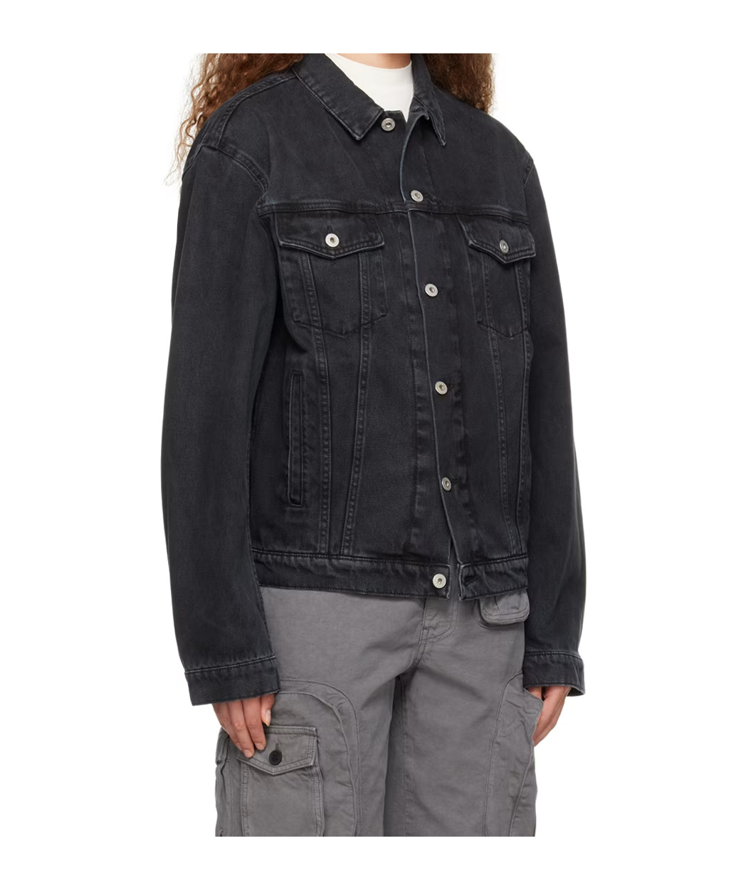 Heron Preston Logo-patch Denim Jacket In Black