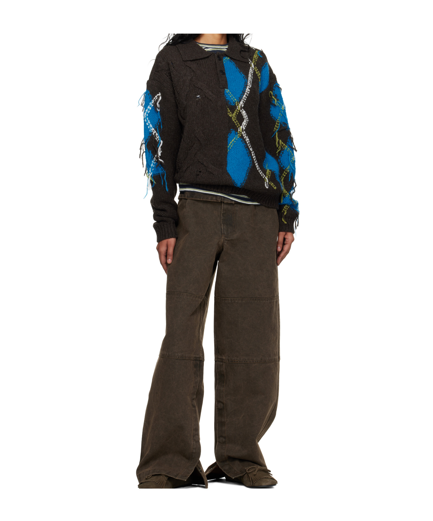 Andersson Bell Argyle Fisherman Sweater In Multi