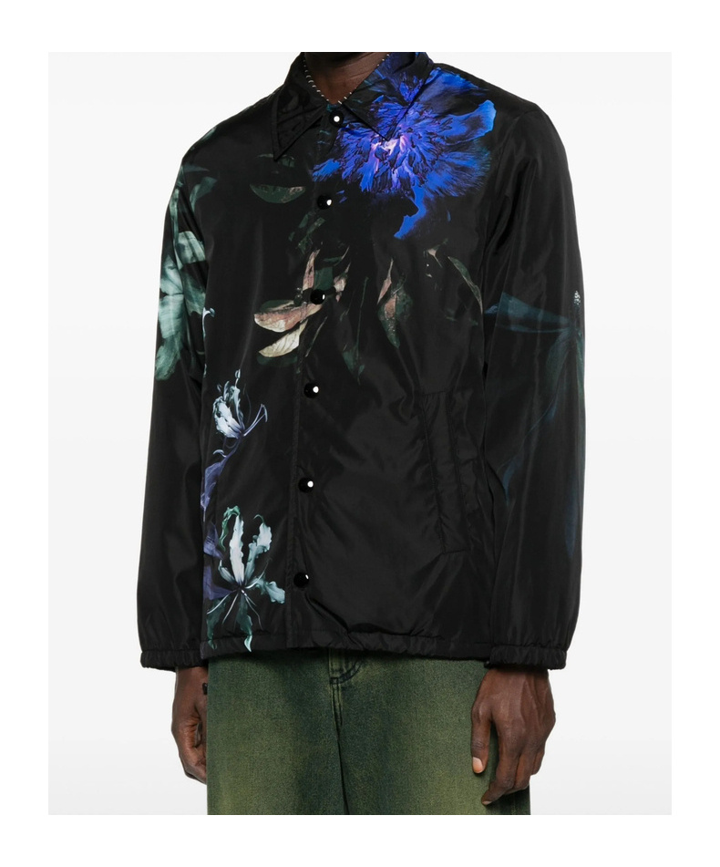 Dries Van Noten Floral Print Blazer Long Sleeves In Black