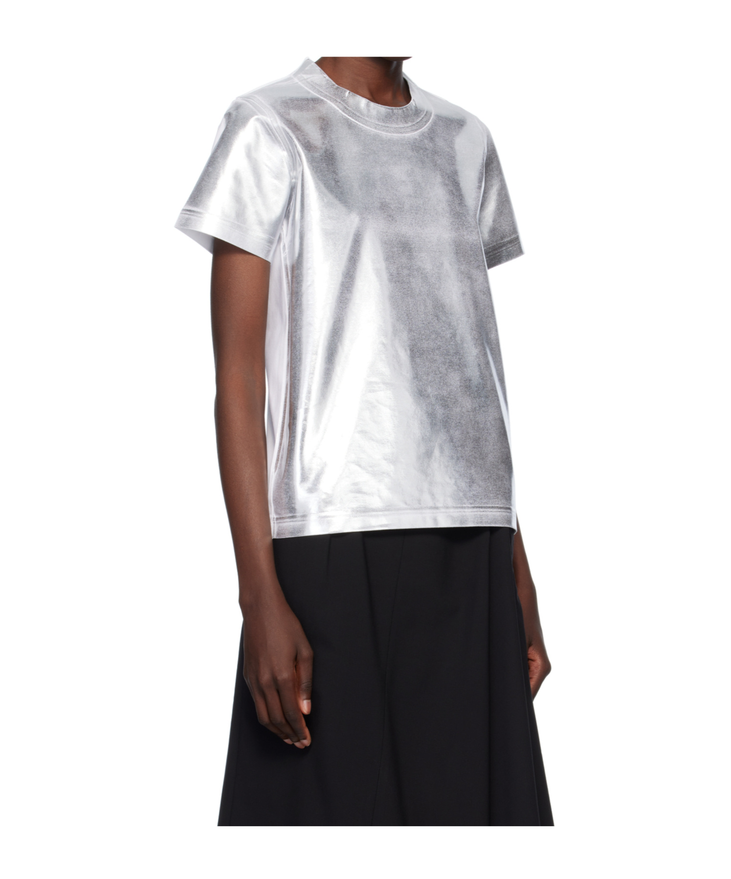 Junya Watanabe Ladies Metallic Effect Crewneck T-shirt