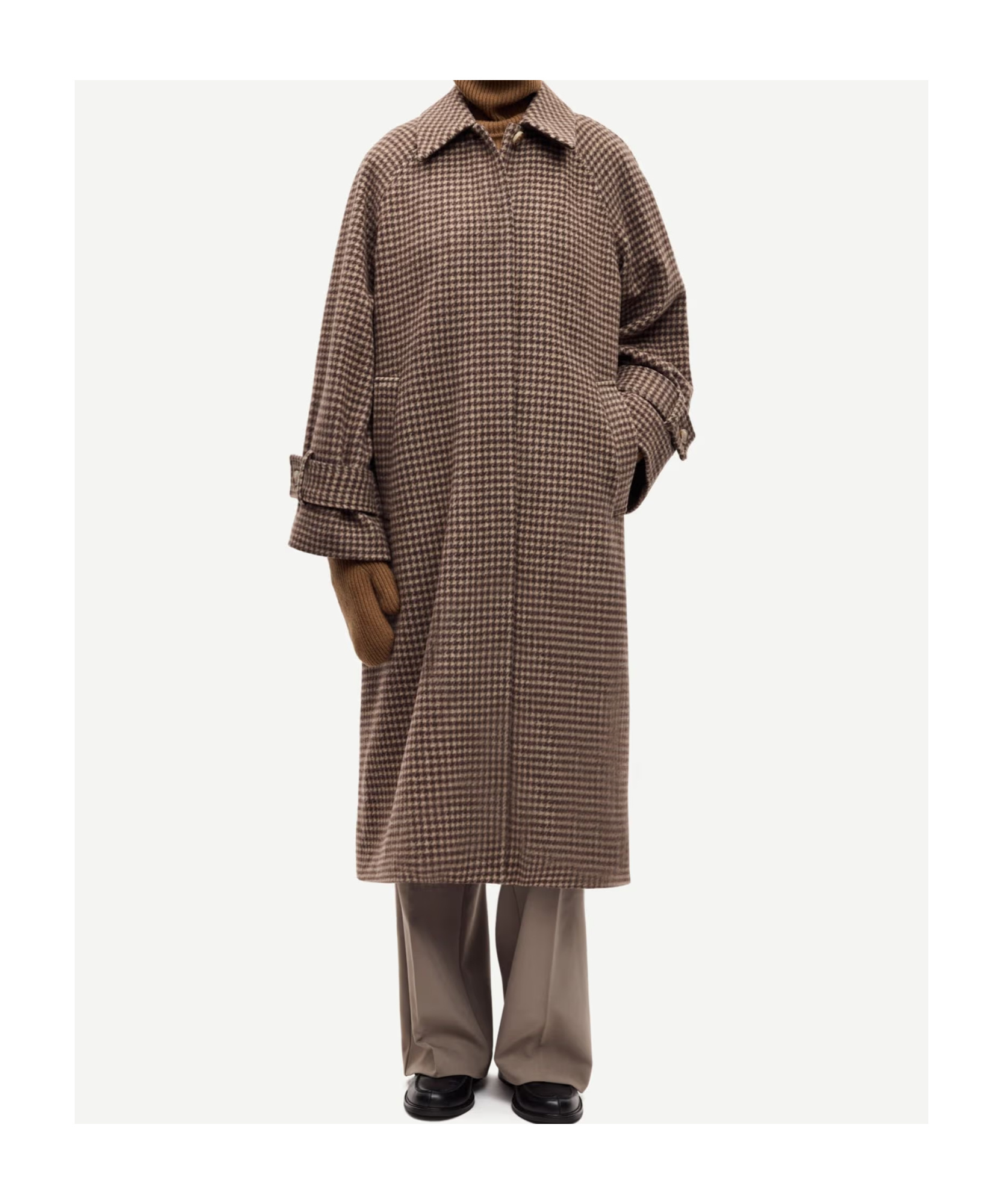 Samsoe & Samsoe Womens Aluminum Ch. Alma Check-pattern Wool-blend Coat In Brown