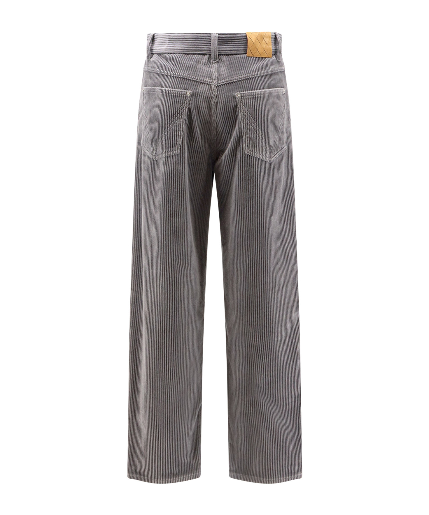 Bottega Veneta Matt Wide Leg Corduroy Pants In Gray