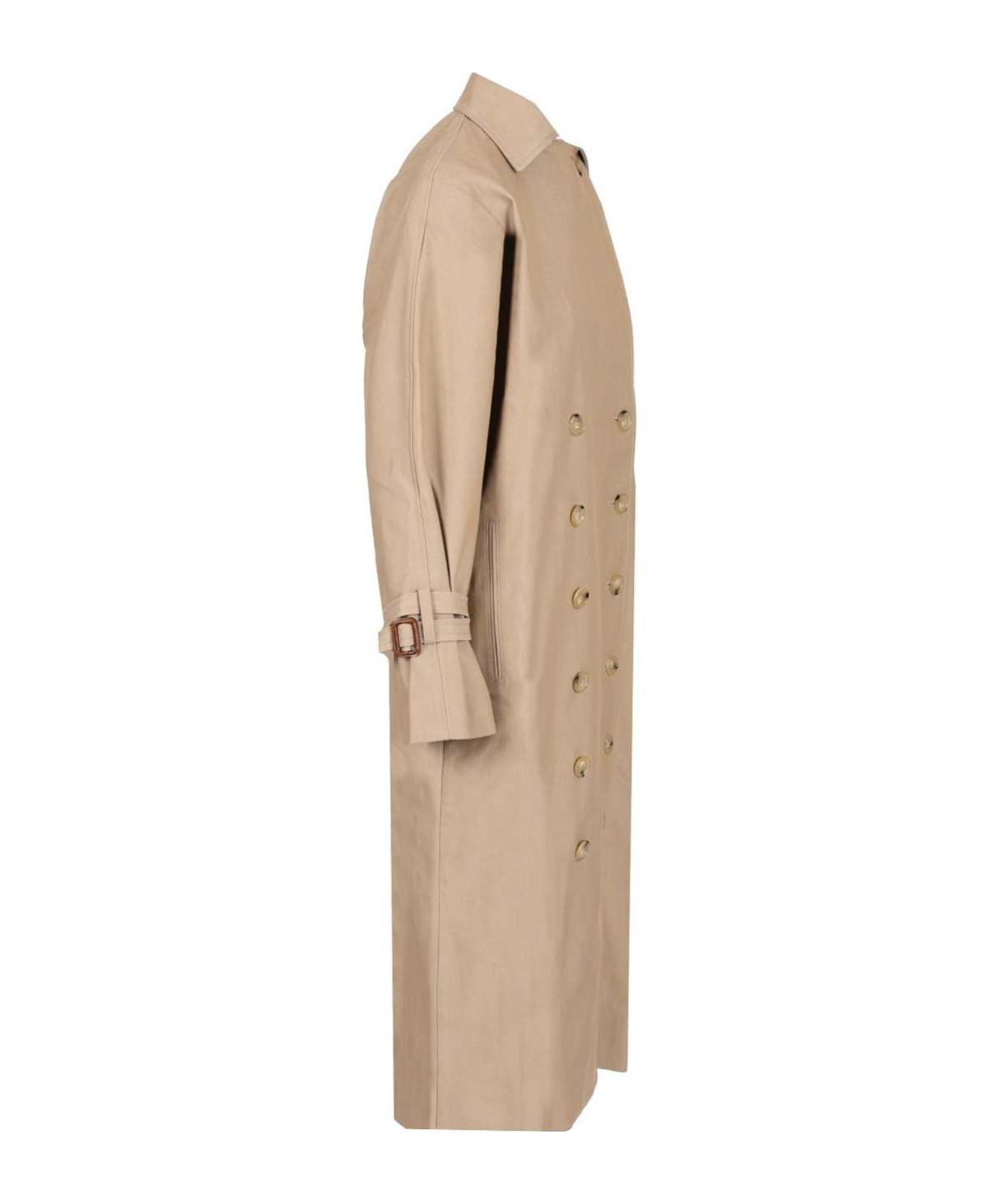Totême Signature Double-breasted Cotton-blend Gabardine Trench Coat In Neutral