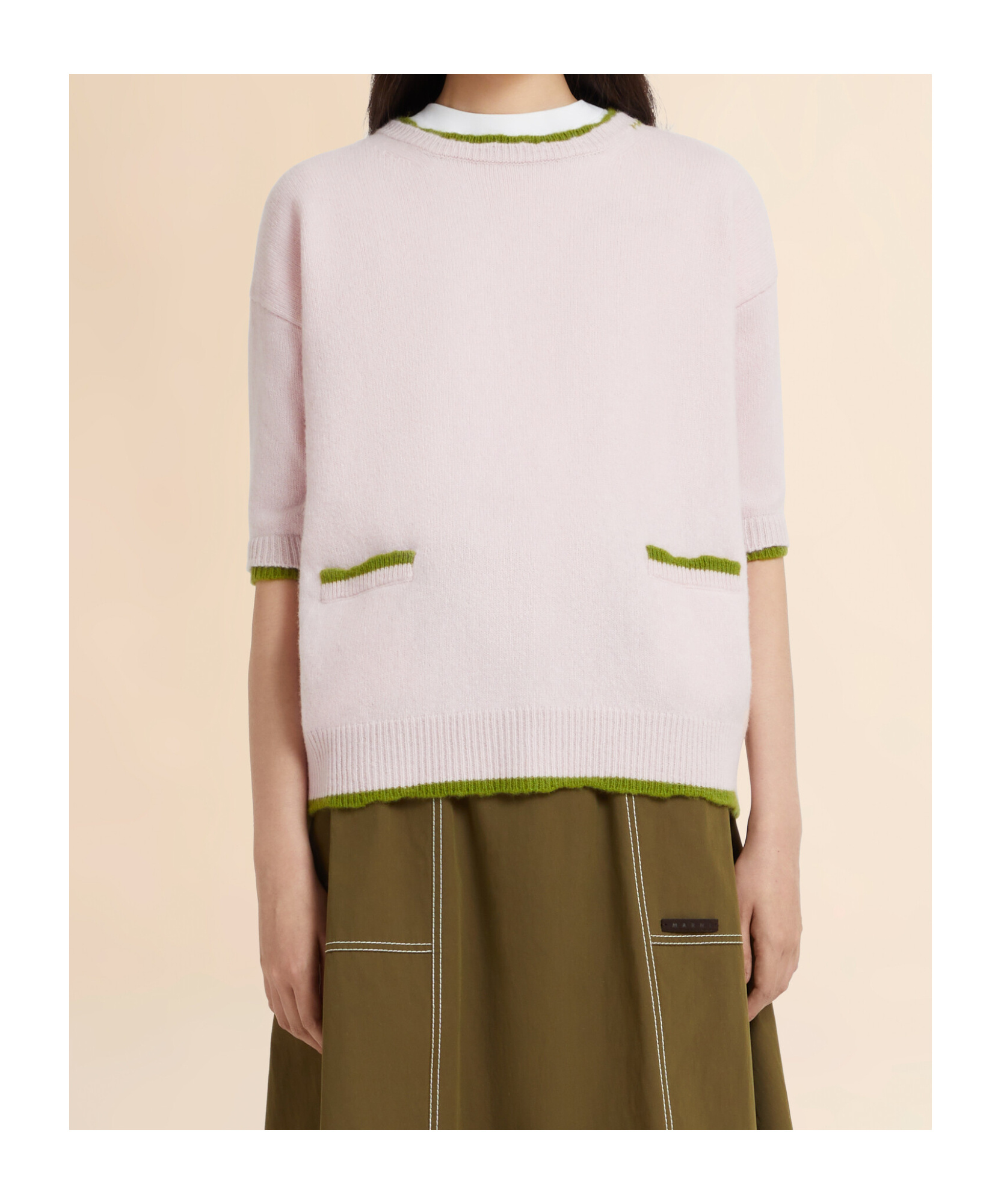 Marni Three-quarter Sleeves Sweater In Pink