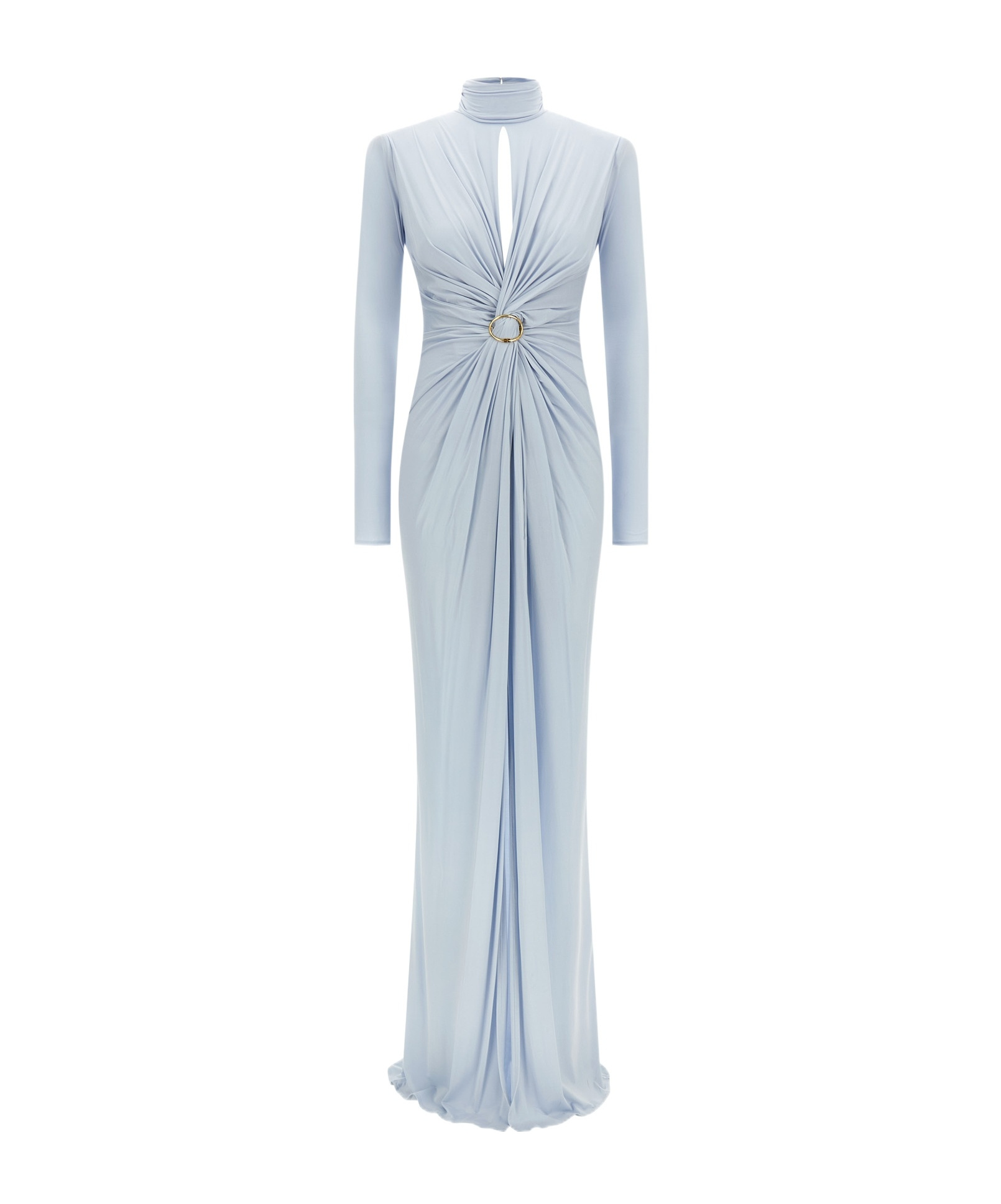 Elisabetta Franchi Light Blue Red Carpet Long Dress In Blue