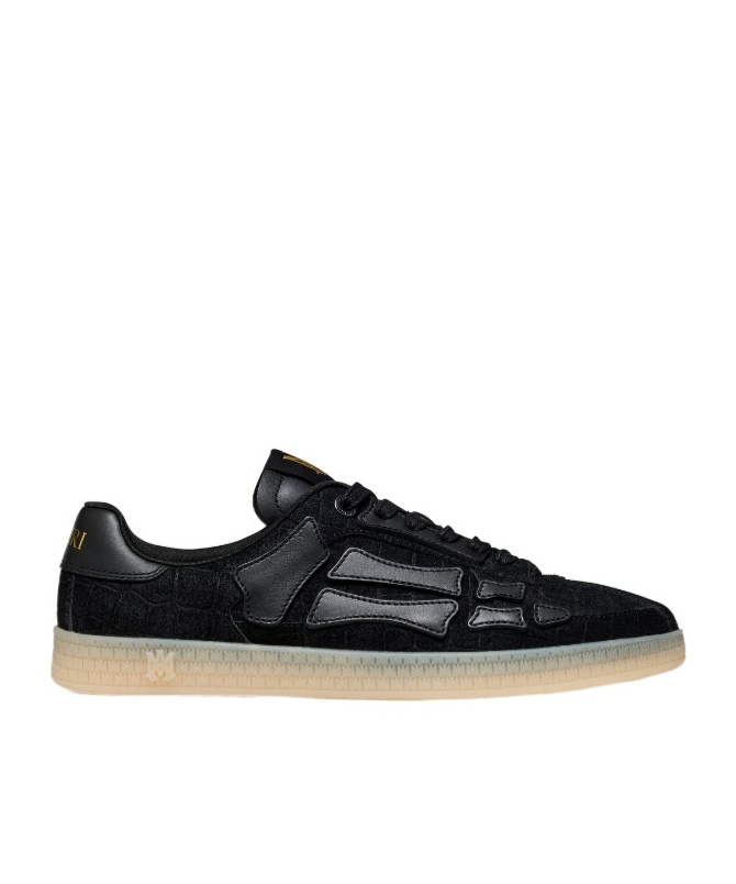 Amiri Pacific Bones Crocodile-effect Suede Sneakers In Multi