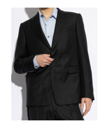 Dries Van Noten Long-sleeved Suit Coat In Black