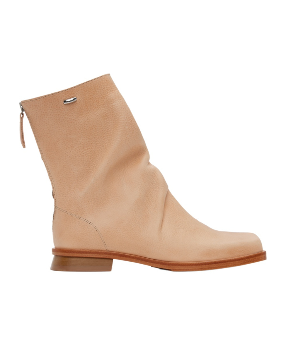 Our Legacy Beige Blunt Boots In Nude