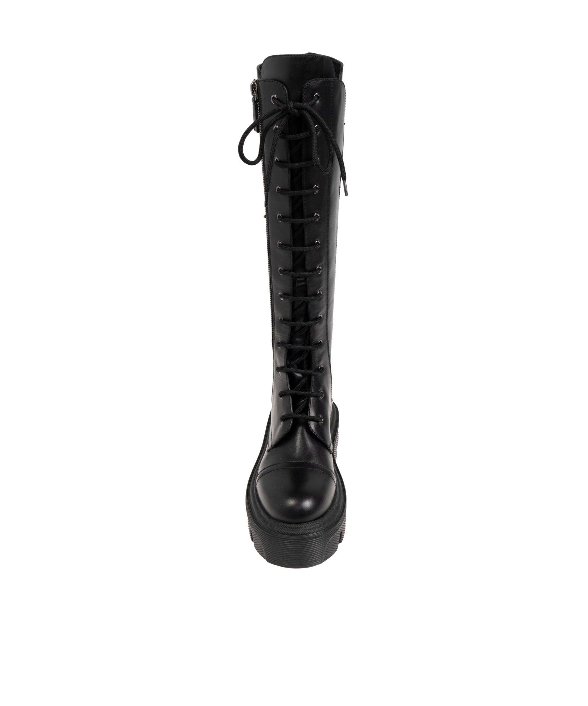 Casadei Lace-up Leather Boots In Black