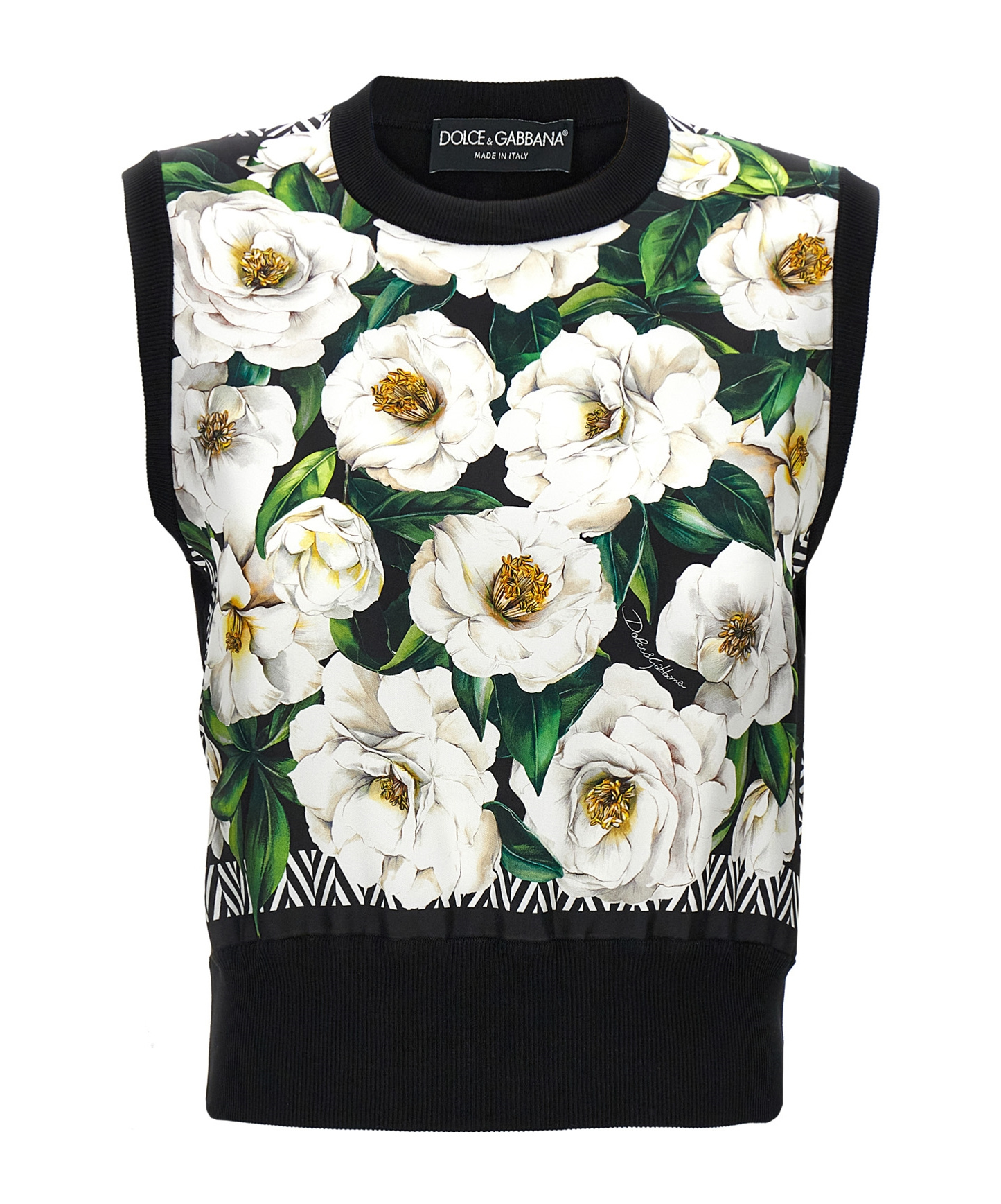 Dolce & Gabbana Floral Print Sweater In White