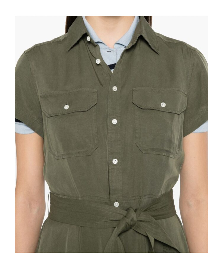 Polo Ralph Lauren Tiered Midi Dress In Green
