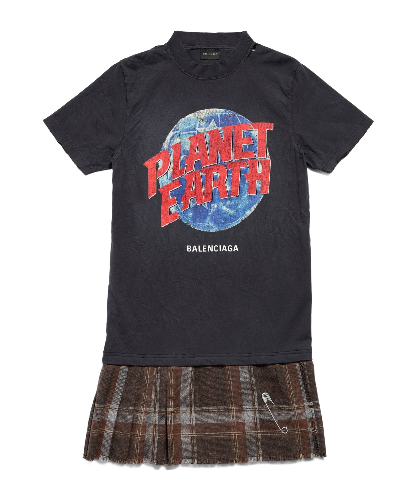 Balenciaga Layered Planet Earth Dresses Multicolor In Green