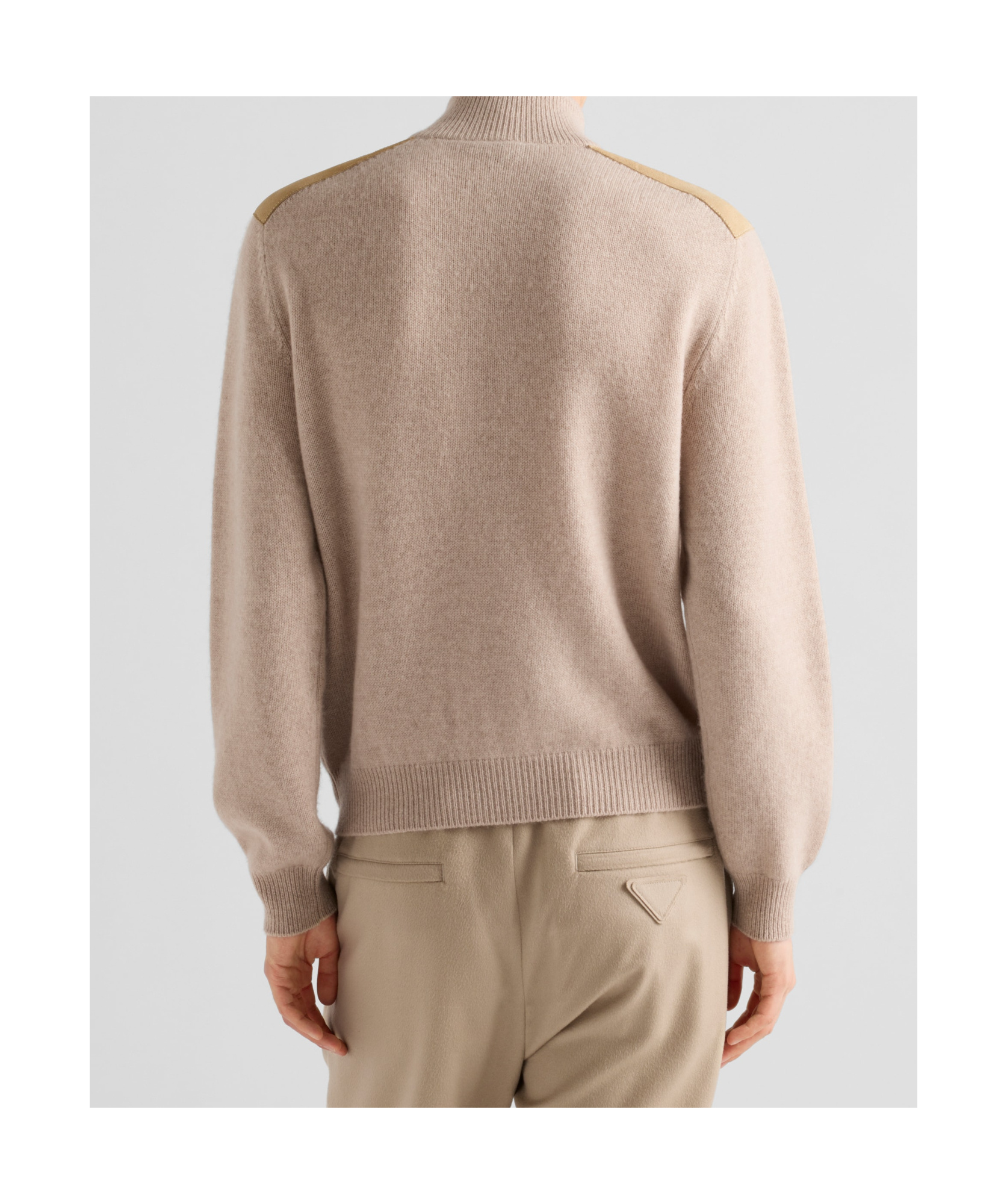 Prada Long-sleeved Sweater In Desert Beige