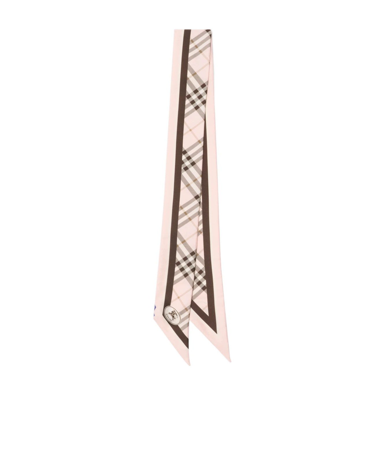 Burberry Border Check Skinny Silk Scarf In Multi