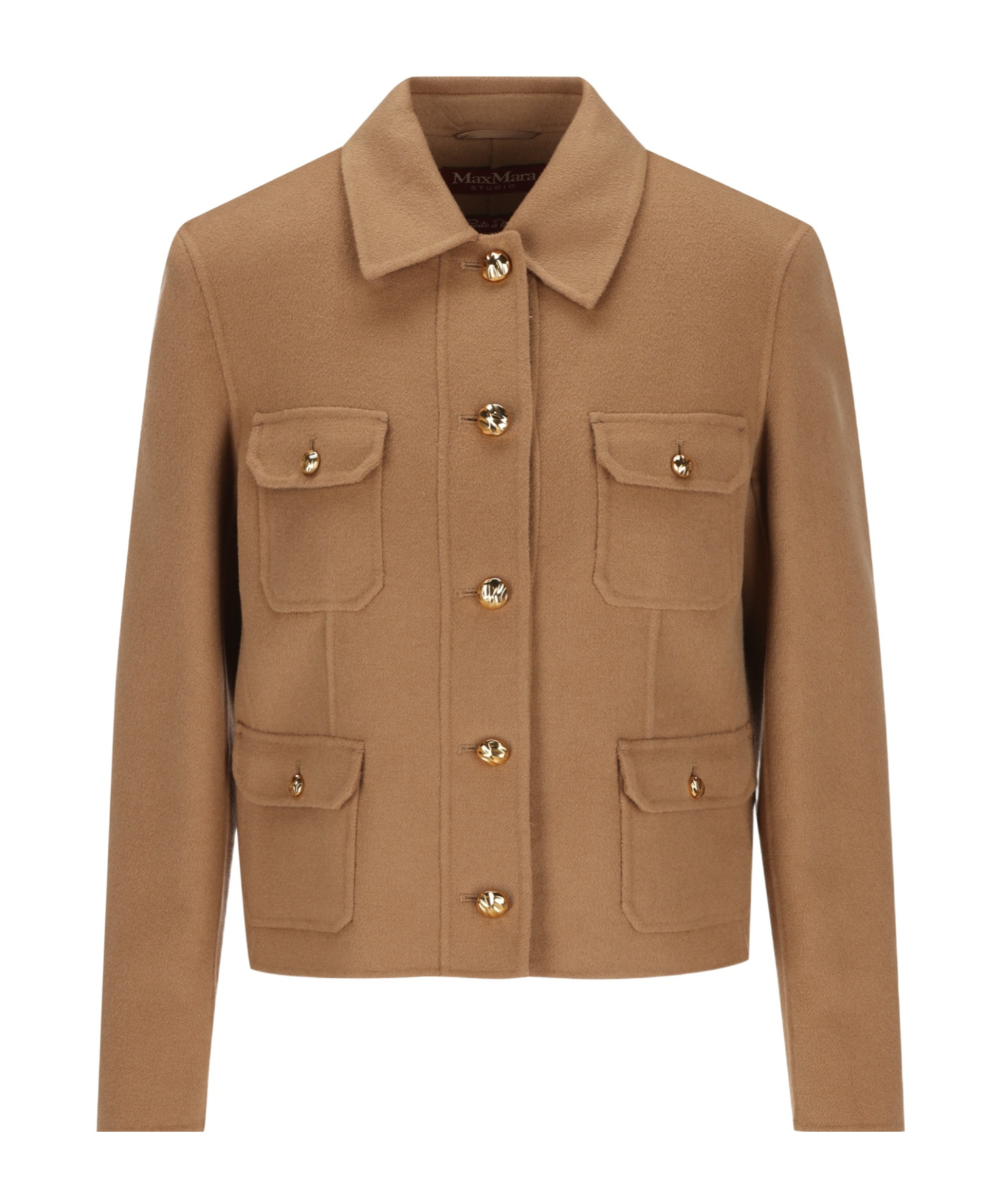 Max Mara Studio Boxy Pocket Jackets In Brown