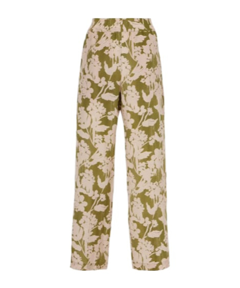 Victoria Beckham Silk Pajama Pants In Green