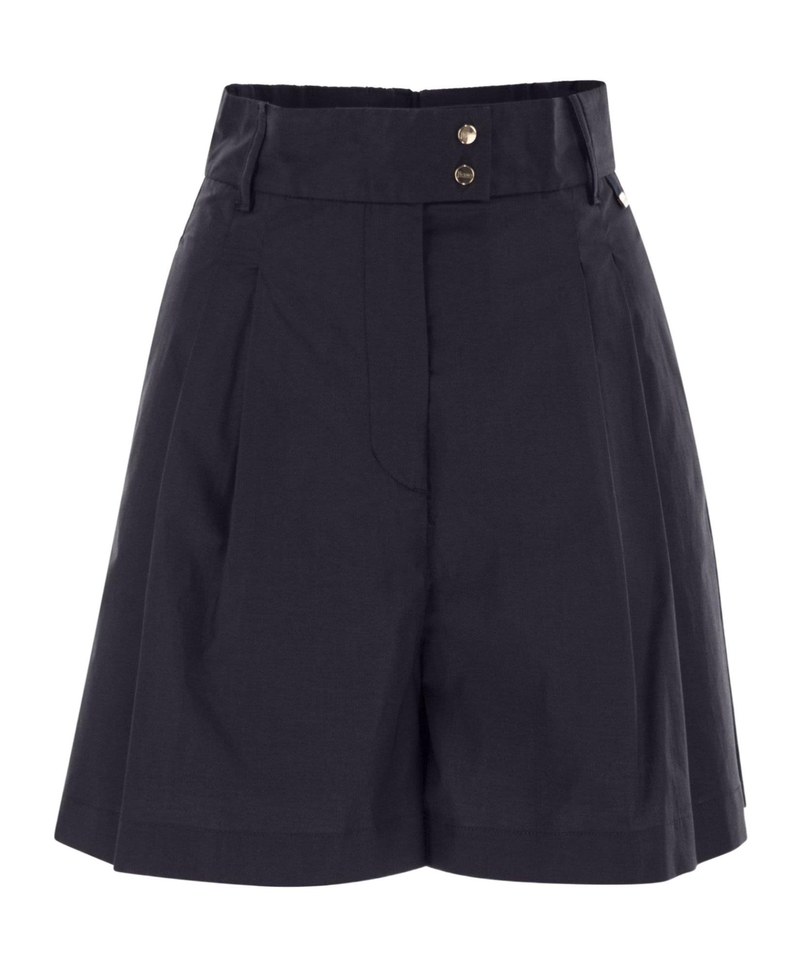 Herno Women Stretch Cotton Bermuda Shorts In Black