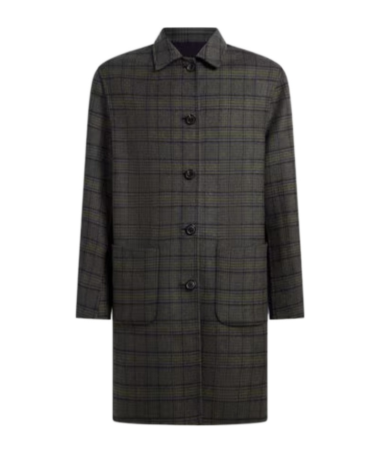 Etro Reversible Wool-blend Coat In Blue