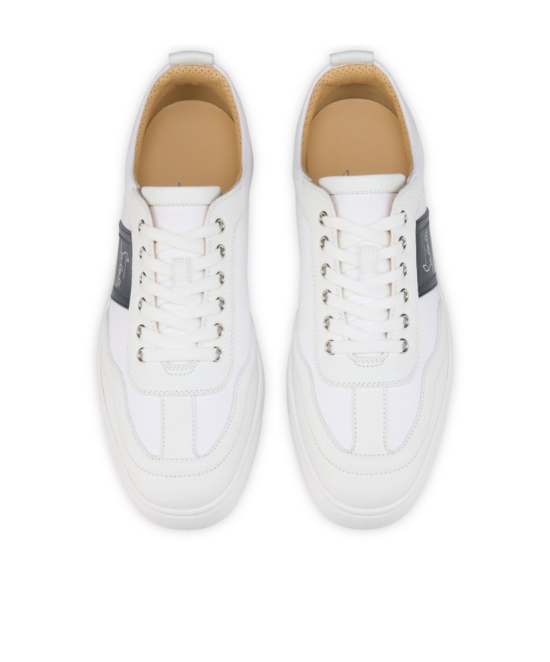 Christian Louboutin Retero Leather And Canvas Sneakers