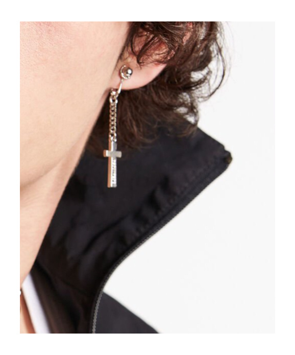 DSQUARED2 DSQUARED2 CROSS PENDANT CLIP-ON SINGLE EARRING
